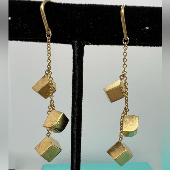 Tiffany & Co. Frank Gehry Torque Drop Earrings 18k Yellow Gold RARE - Picture 6 of 10